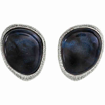 Chantecler Enchanté earrings in silver and obsidian resin