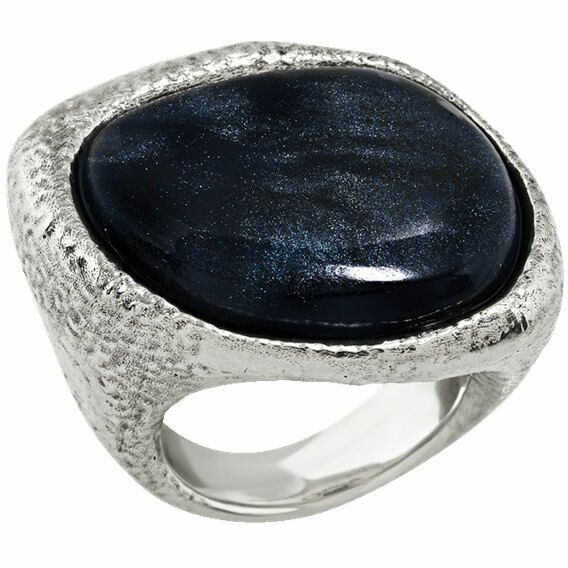 Chantecler Enchanté ring in silver and obsidian-colored resin