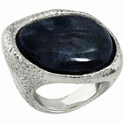 Chantecler Enchanté ring in silver and obsidian-colored resin