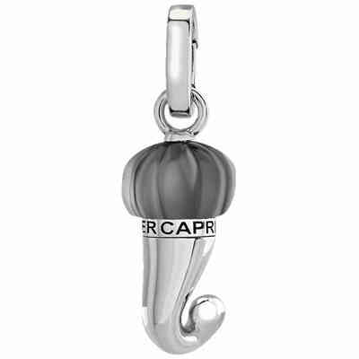 Chantecler Horn Pendant in Silver and Black Resin Chantecler Horn Pendant in Silver and Black Resin