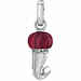 Chantecler Horn Pendant in Silver and Burgundy Resin Red resin