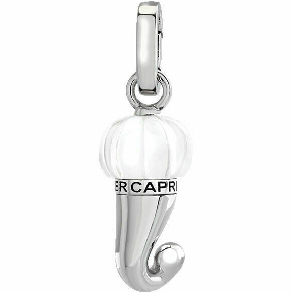 Chantecler Horn Pendant in Silver and White Resin