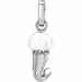 Chantecler Horn Pendant in Silver and White Resin White resin