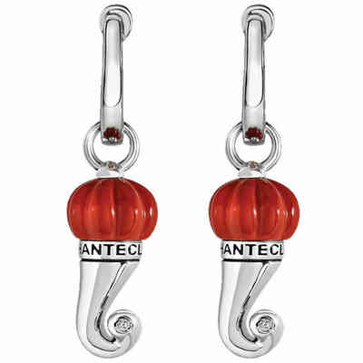 Chantecler Horn single earring in silver and coral resin Chantecler Horn single earring in silver and coral resin