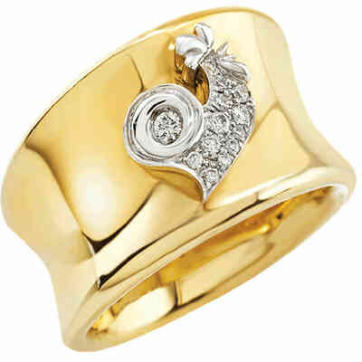 Chantecler Logo band ring in gold and diamonds