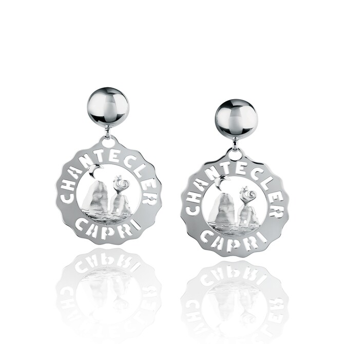 Chantecler Logo Faraglioni Small Silver Earrings