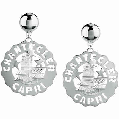 Chantecler Logo Large Square Earrings in Silver Chantecler Logo Large Square Earrings in Silver