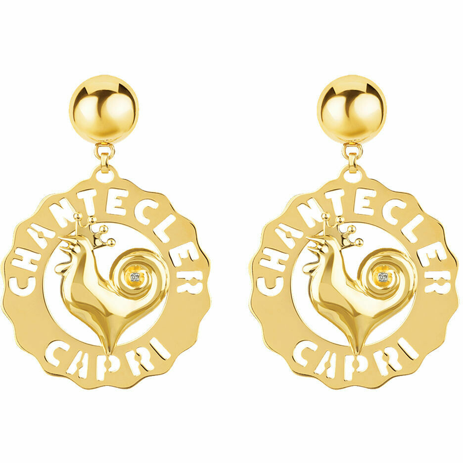 Chantecler Logo mono earring in yellow gold and diamonds