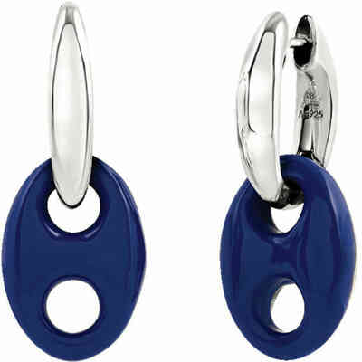 Chantecler Marina mesh earrings in silver and blue resin Chantecler Marina mesh earrings in silver and blue resin