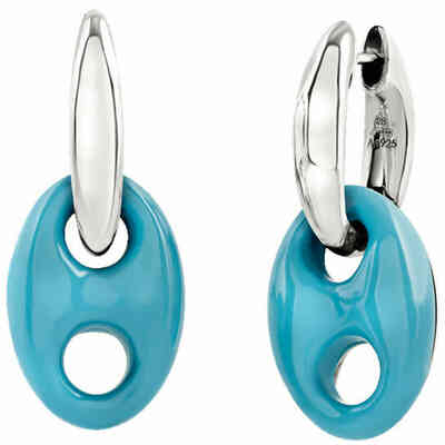 Chantecler Marina mesh earrings in silver and turquoise resin Chantecler Marina mesh earrings in silver and turquoise resin
