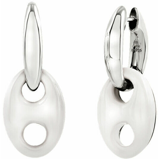 Chantecler Marina mesh earrings in silver and white resin