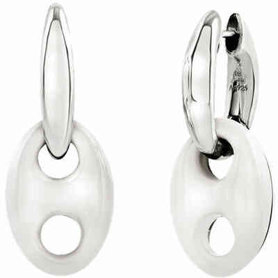 Chantecler Marina mesh earrings in silver and white resin Chantecler Marina mesh earrings in silver and white resin