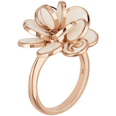 Chantecler mini sequin ring in rose gold and white enamel Chantecler mini sequin ring in rose gold and white enamel