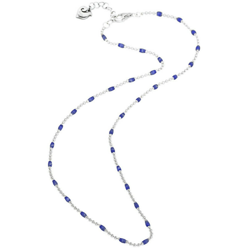 Chantecler necklace in silver and blue enamel 42 cm
