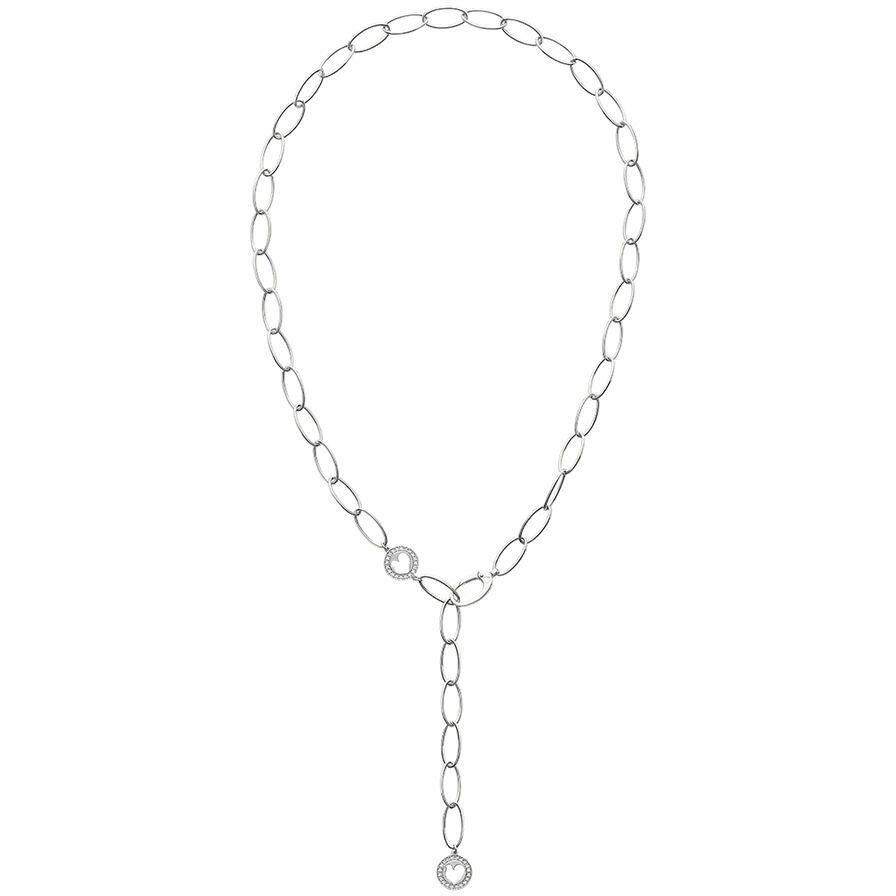 Chantecler necklace with oval links in white gold and diamonds