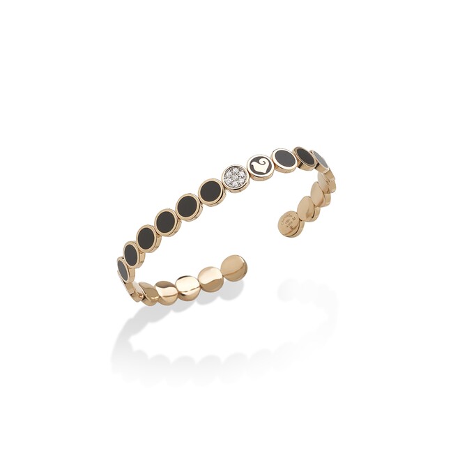 Chantecler Paillettes bracelet in rose gold, diamonds and black enamel