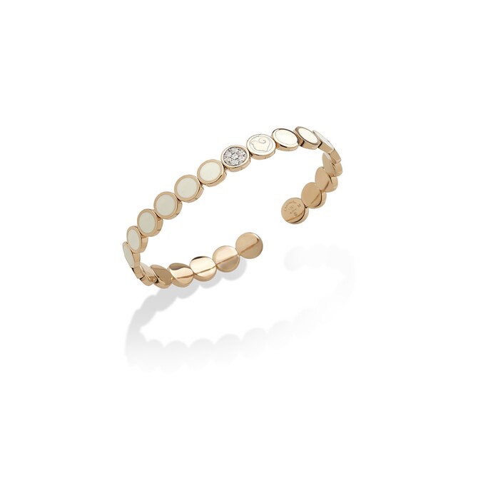 Chantecler Paillettes bracelet in rose gold, diamonds and white enamel