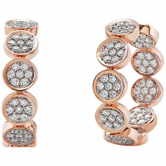Chantecler Paillettes Hoop Earrings in Gold and Diamonds