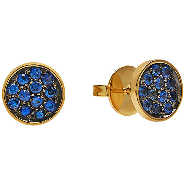 Chantecler Paillettes lobe earrings in yellow gold and blue sapphires