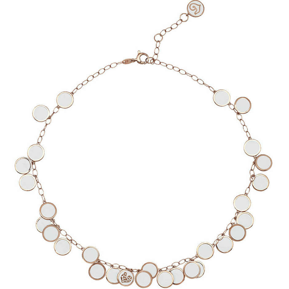Chantecler Paillettes necklace in rose gold, diamonds and white enamel
