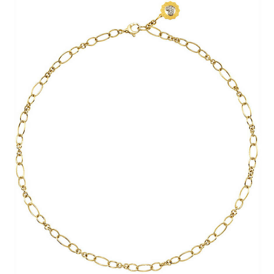 Chantecler yellow gold necklace with oval links and pendant logo