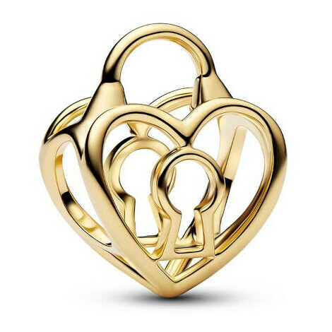 Charm Openwork Lucchetto Cuore placcato oro
