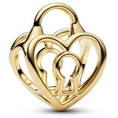 Charm Openwork Lucchetto Cuore placcato oro