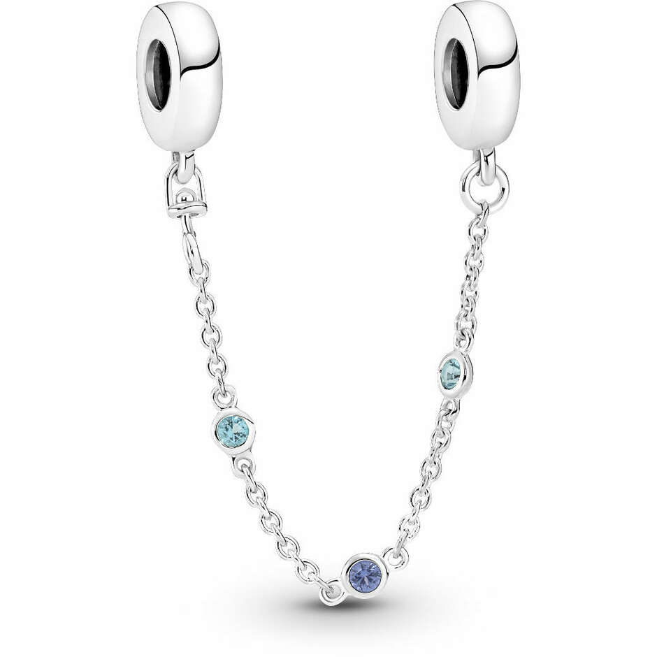 Charm Pandora Catena di Sicurezza Pietre Blu