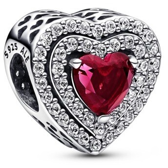 Charm Pandora Cuore Rosso e Pavè Charm Pandora Cuore Rosso e Pavè