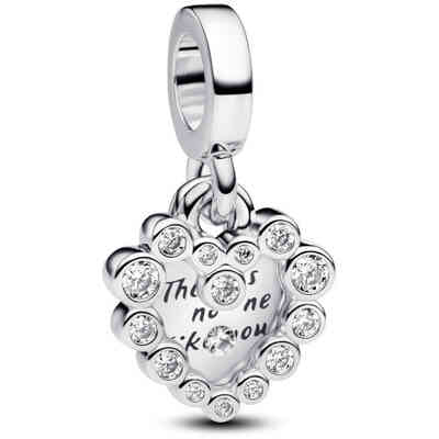 Charm Pandora Doppio Cuore Nessuna Come Te Charm Pandora Doppio Cuore Nessuna Come Te