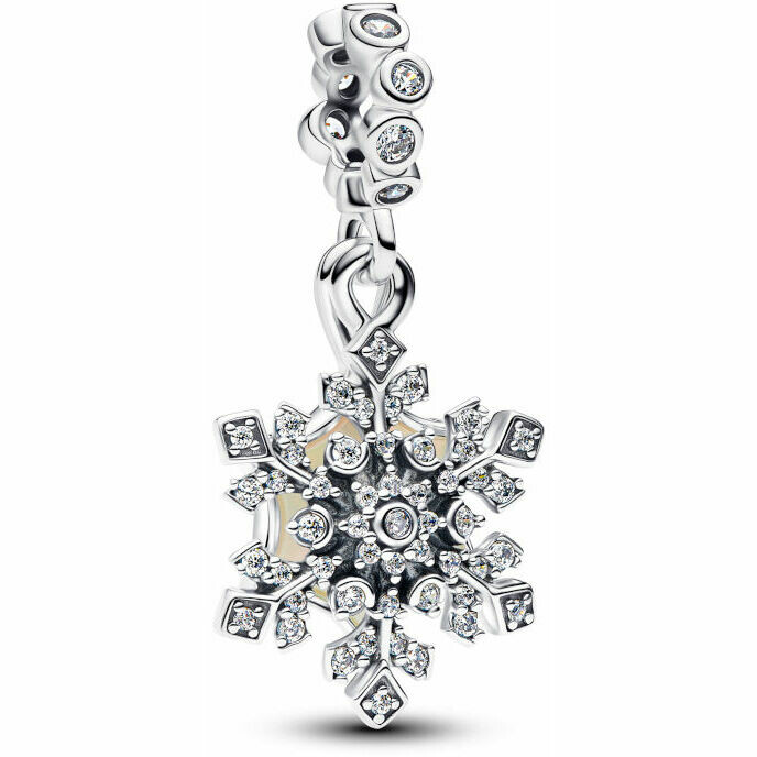 Charm Pandora doppio Fiocco di neve opalescente