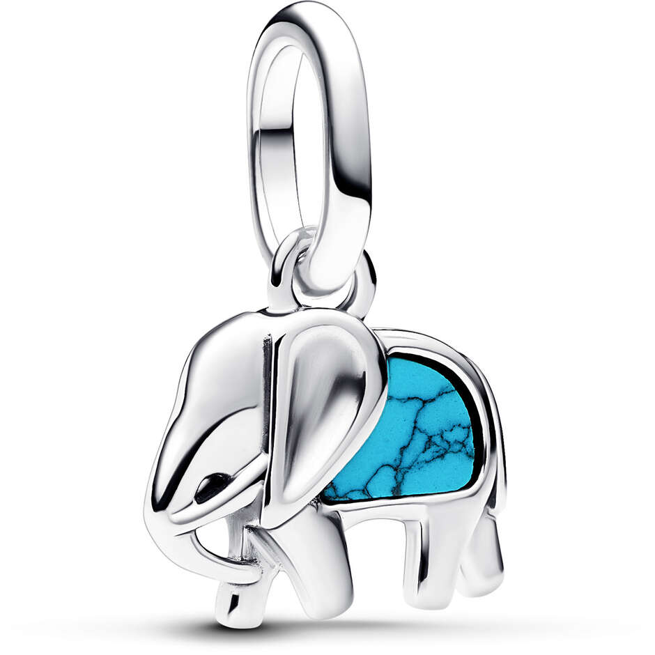 Charm Pandora Mini Pendente Elefante Turchese