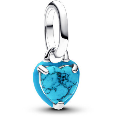 Charm Pandora Mini Pendente Turqoise Chakra Heart Charm Pandora Mini Pendente Turqoise Chakra Heart