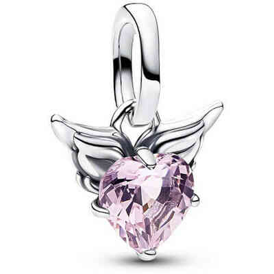Charm Pandora Mini pendente Winged Heart Rosa