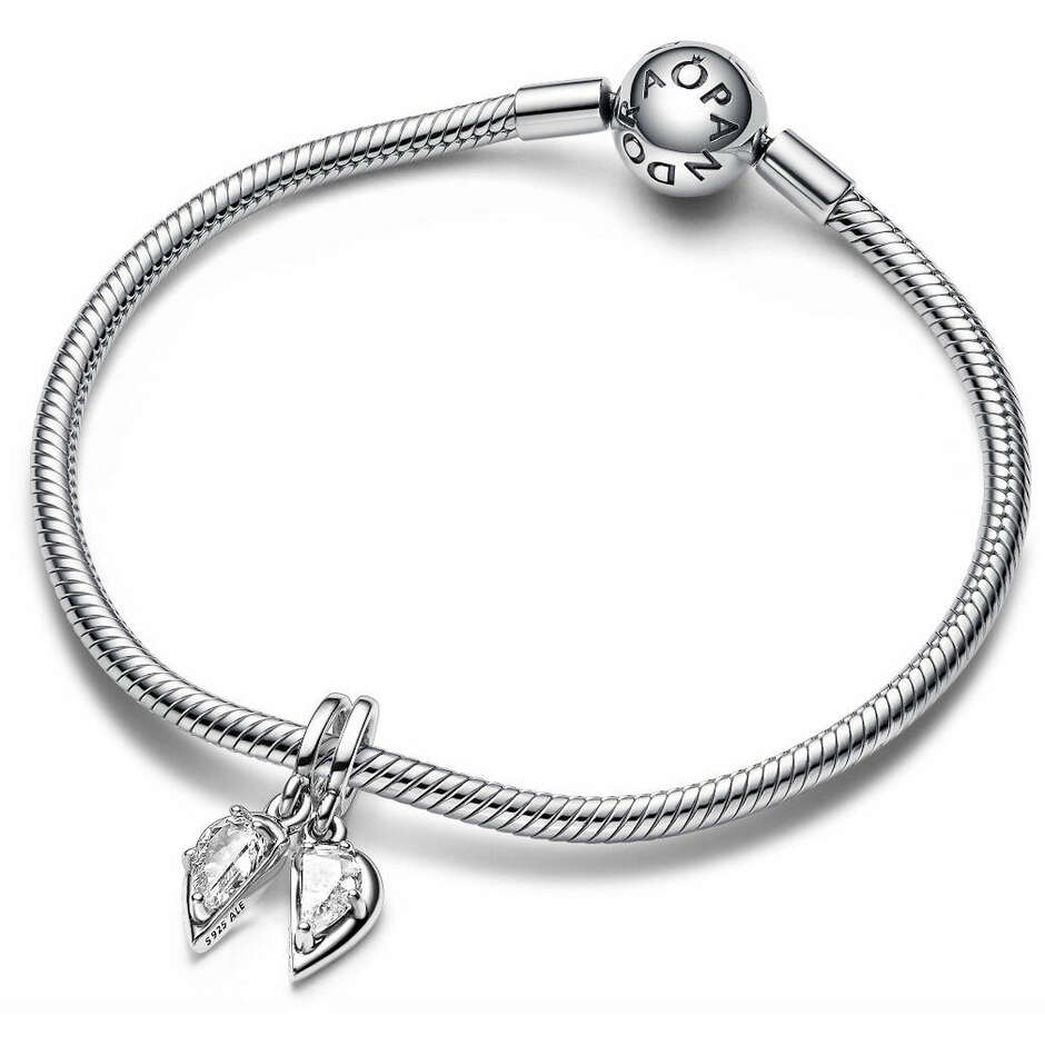 Charm Pandora Pendente Cuore Mamma e Figlia Divisibile