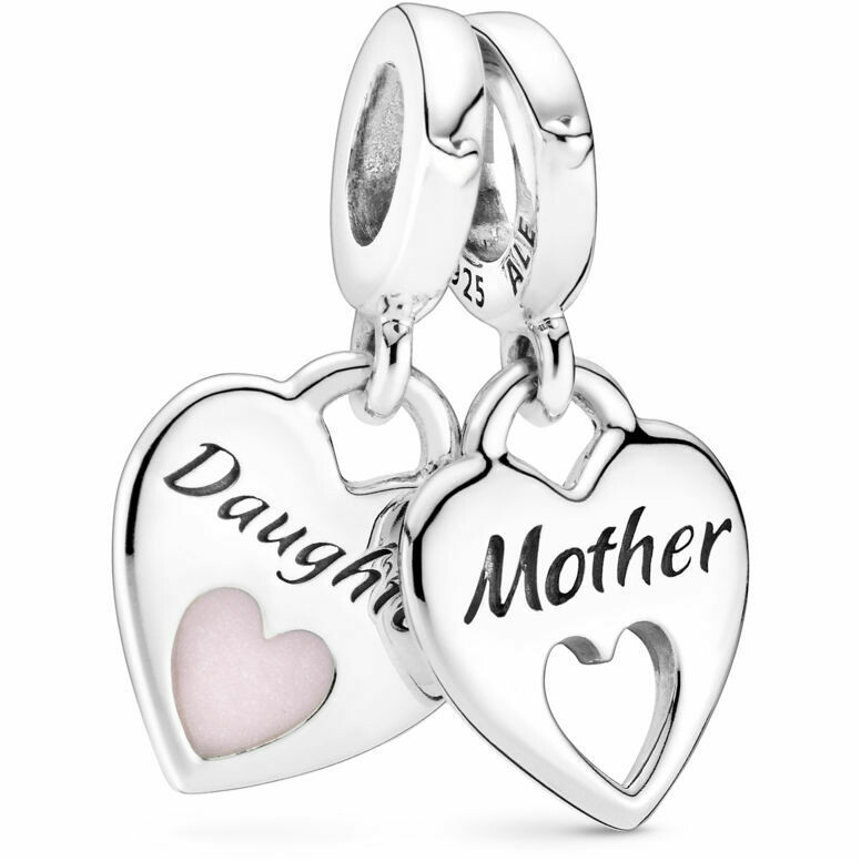 Charm Pandora Pendente Cuori Mamma e Figlia