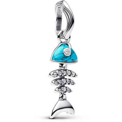 Charm Pandora Pendente Lisca Di Pesce Turchese Charm Pandora Pendente Lisca Di Pesce Turchese