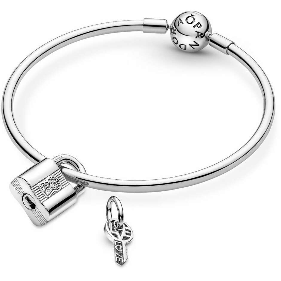 Charm Pandora Pendente Lucchetto e Chiave dell'Amore personalizzabile