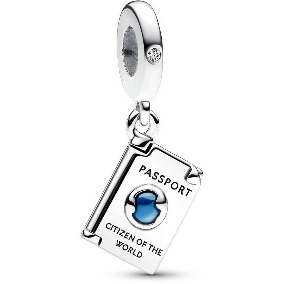 Charm Pandora Pendente Passaporto Apribile "Citizen of the World"