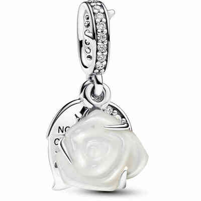 Charm Pandora pendente Rosa Bianca Charm Pandora pendente Rosa Bianca