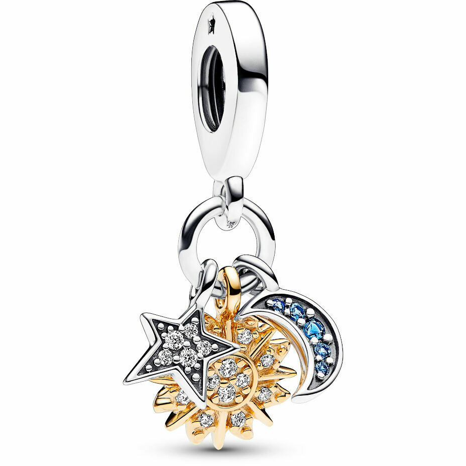 Charm Pandora Pendente Stella Sole e Luna