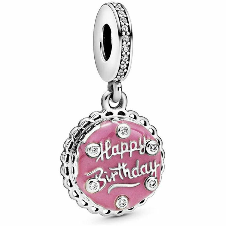 Charm Pandora Pendente Torta di Compleanno Rosa
