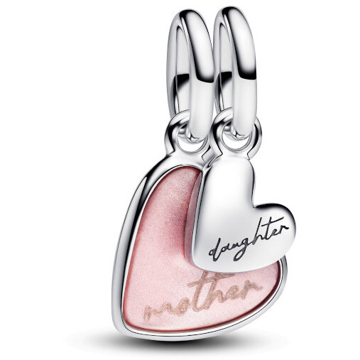 Charm Pandora Unione di Cuori Mamma e Figlia divisibile