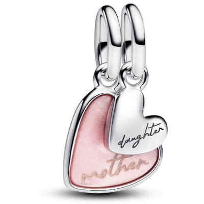 Charm Pandora Unione di Cuori Mamma e Figlia divisibile Charm Pandora Unione di Cuori Mamma e Figlia divisibile