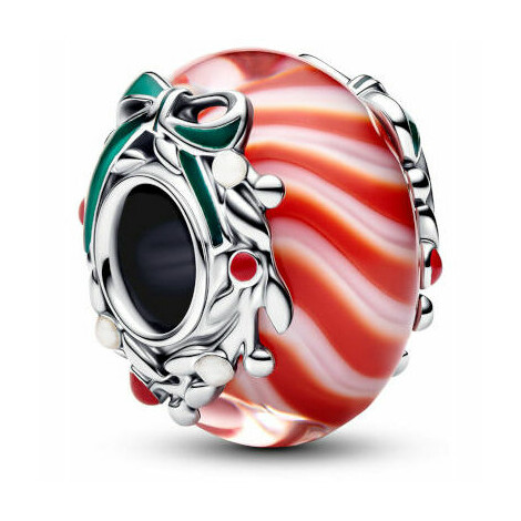 Charm Pandora Vetro di Murano Caramella di Natale