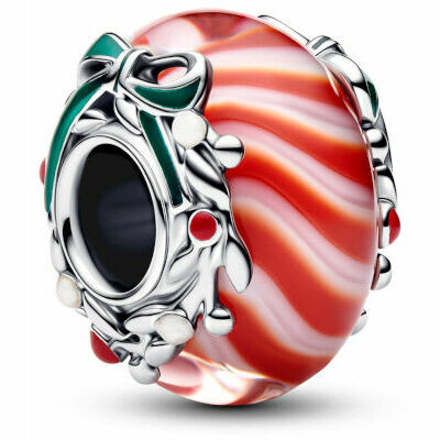 Charm Pandora Vetro di Murano Caramella di Natale Charm Pandora Vetro di Murano Caramella di Natale