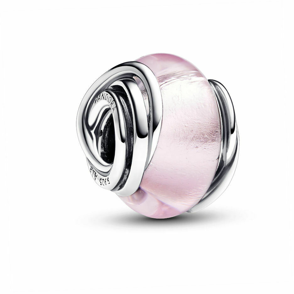 Charm Pandora Vetro di Murano Rosa e Cerchi