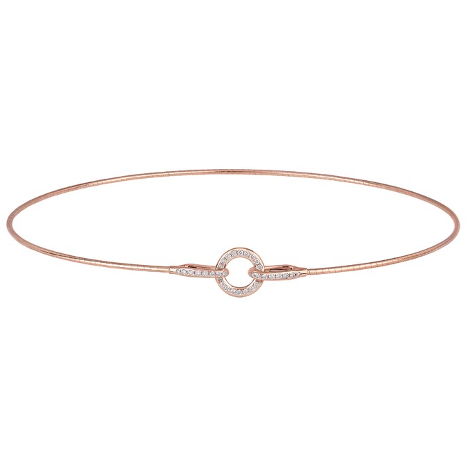 Choker Chantecler con cerchietto chiusura tonda in oro rosa e diamanti bianchi