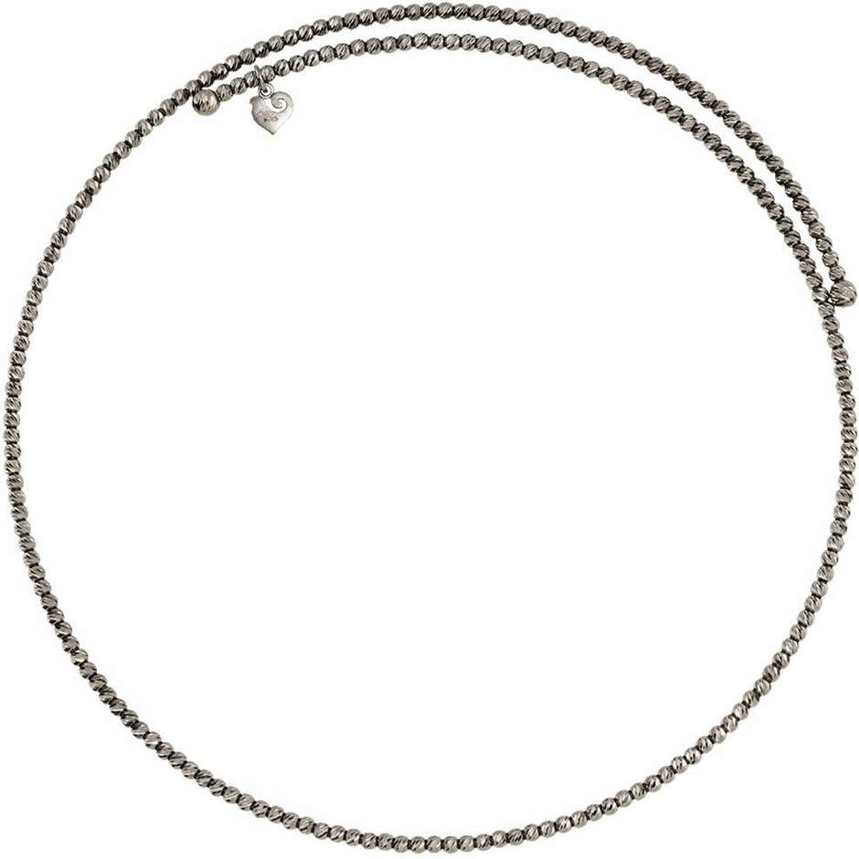 Choker Chantecler con sfere diamantate in argento brunito