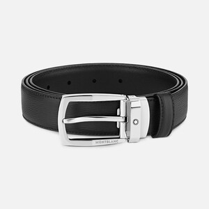 Cintura in pelle Montblanc con fibbia ad ardiglione trapezioidale Cintura in pelle Montblanc con fibbia ad ardiglione trapezioidale
